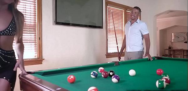  Tucker Stevens just loves playing billiards while getting drilled by a giant meaty dick.